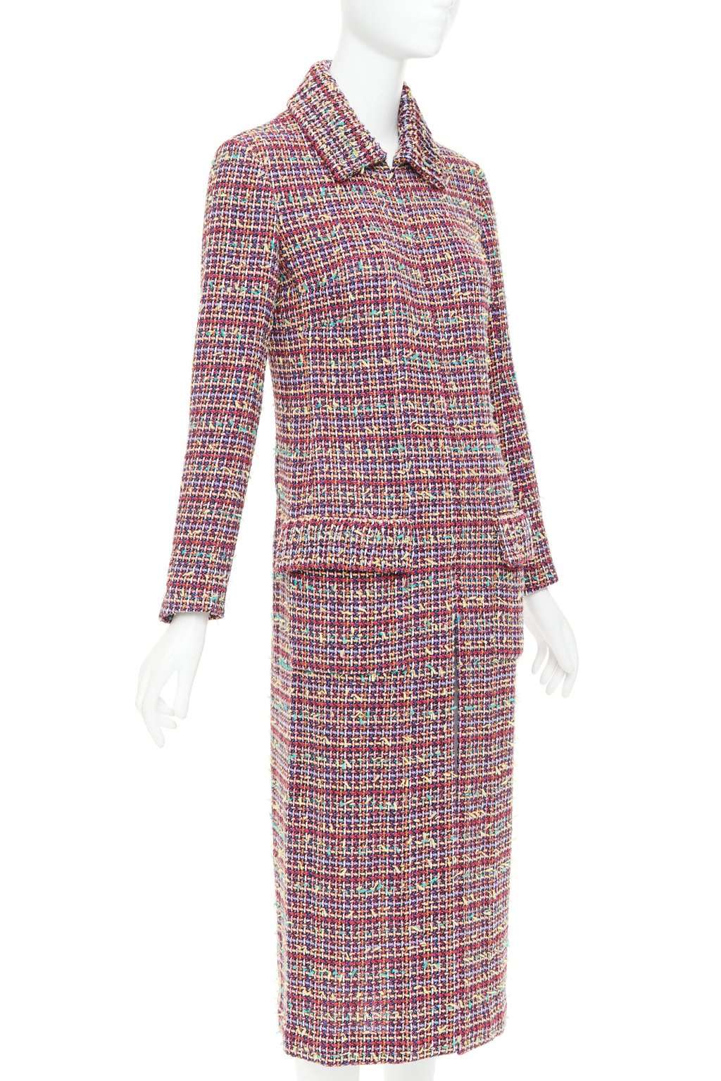Chanel MultiColor Wool Coat MultiColor Wool Very good condition - Model View