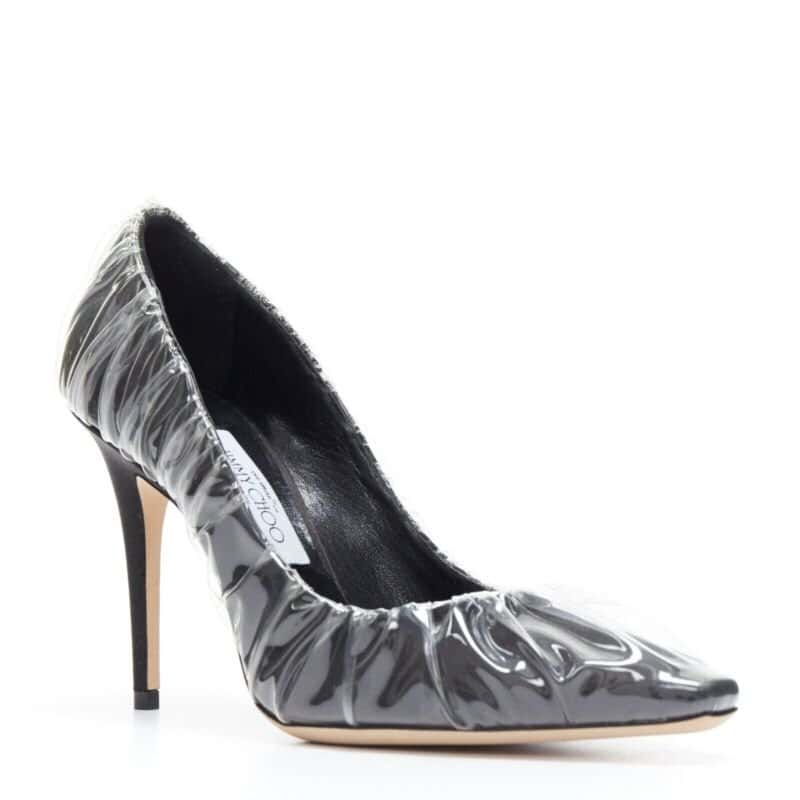 Jimmy Choo Transparent Ruche Heels Black Polyester Very good condition - Back View