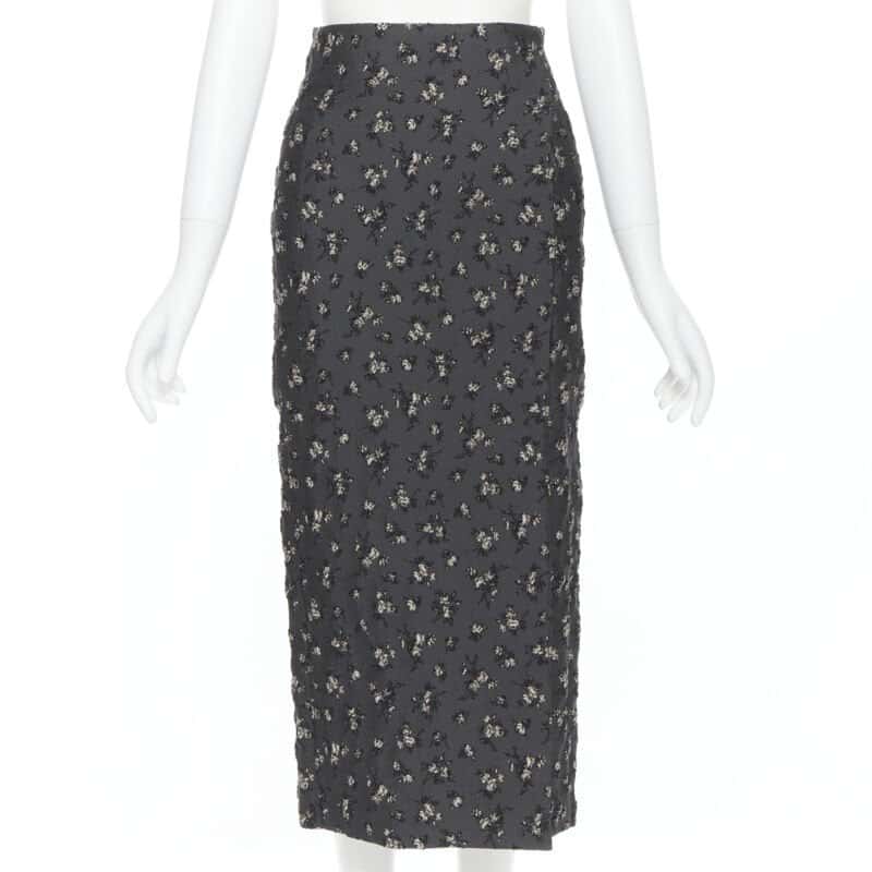 Brock Collection Cloque Pencil Skirt Grey Polyester Very good condition - Front View