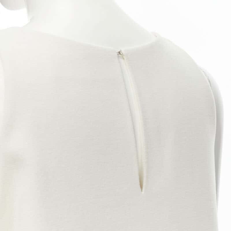 Unsigned Minimal Work Dress White Cashmere Never worn - Back View