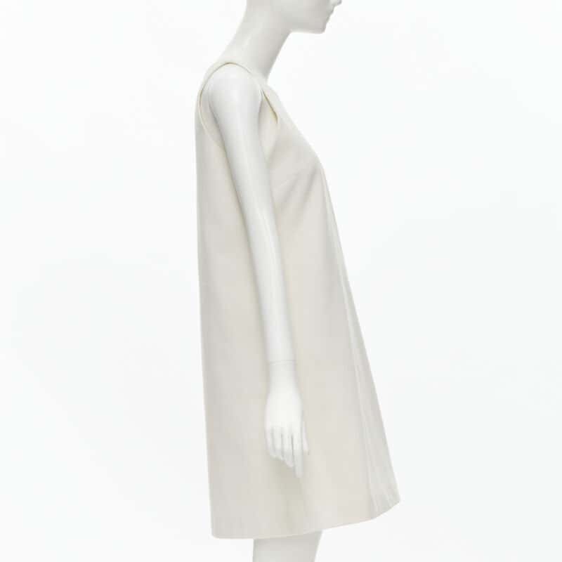 Unsigned Minimal Work Dress White Cashmere Never worn - Model View