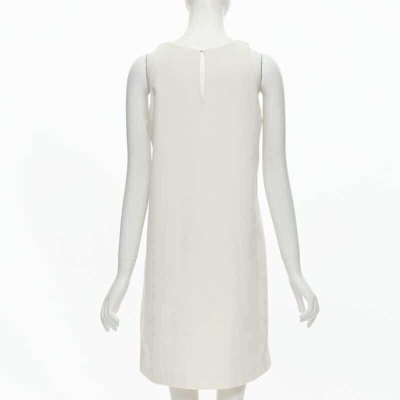 Unsigned Minimal Work Dress White Cashmere Never worn - Box View