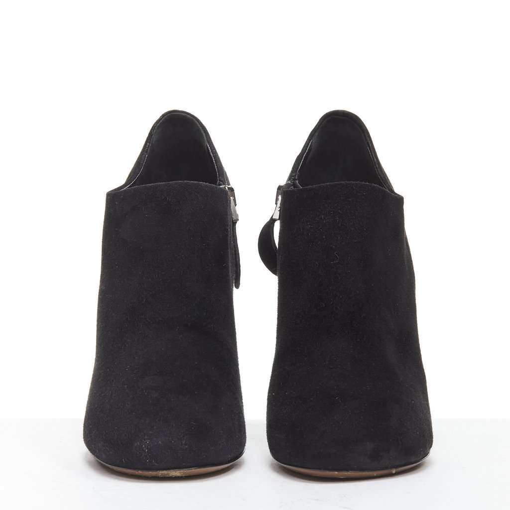 Alaïa Jacquard Gold Heel Boots Black Suede Very good condition - Model View