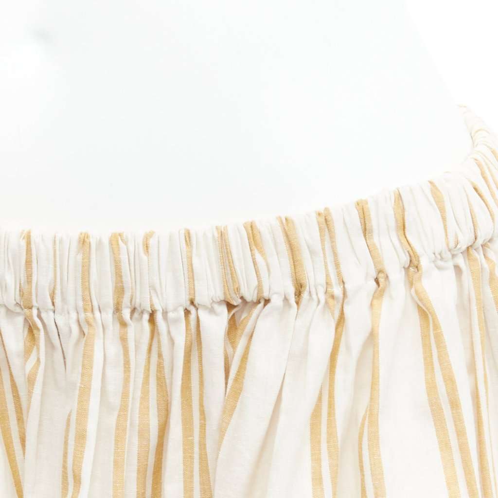 Oscar De La Renta Striped Balloon Skirt White Cotton Never worn - Back View