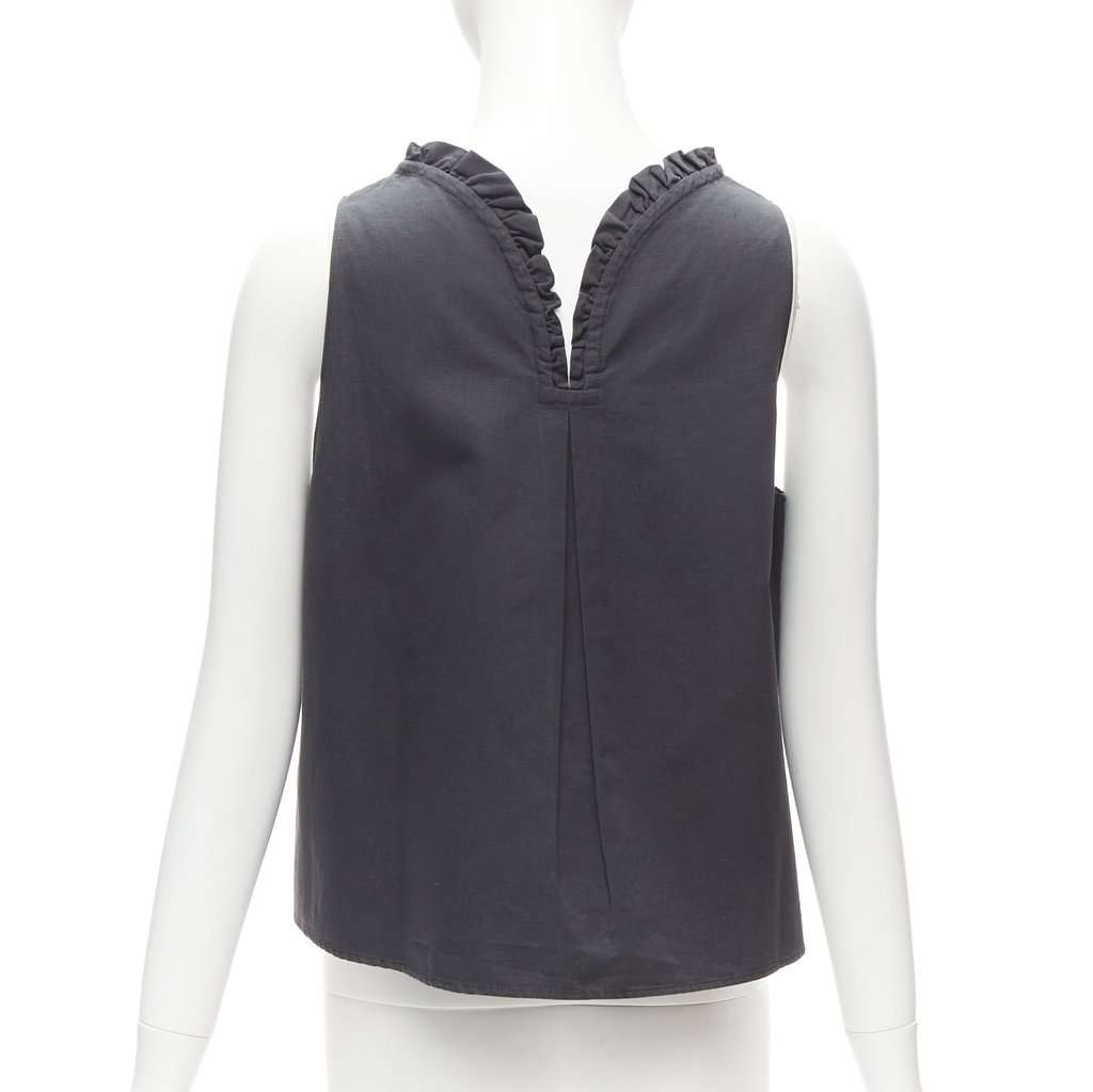 Atlantique Ascoli Ruffle Dipped Top Grey Cotton Good condition - Box View