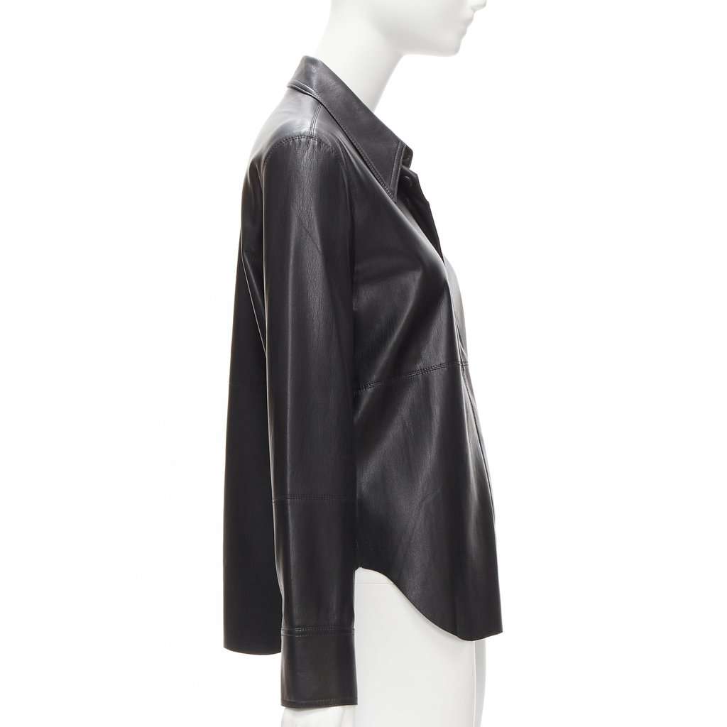 Nanushka Vegan Leather Shirt Black Very good condition - Model View
