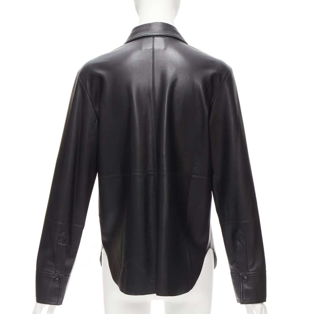 Nanushka Vegan Leather Shirt Black Very good condition - Box View
