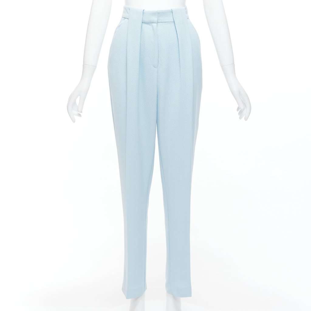 Emilia Wickstead Flared Wool Pants Blue Polyester Very good condition - Front View