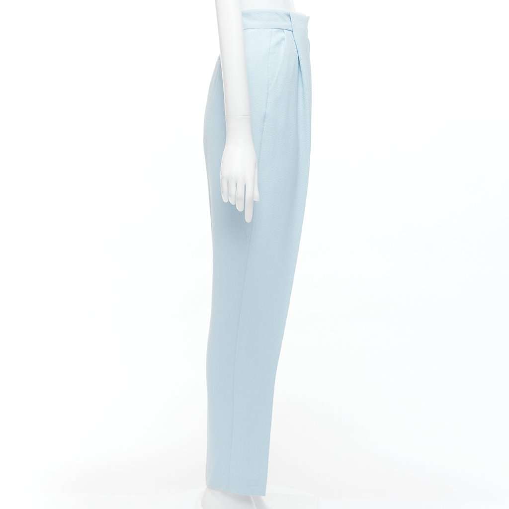 Emilia Wickstead Flared Wool Pants Blue Polyester Very good condition - Model View