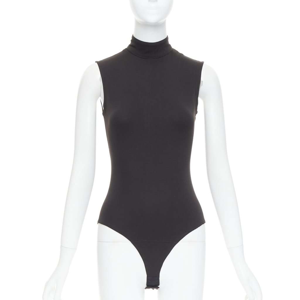 Istante High Neck Bodysuit Black Cotton Very good condition - Front View