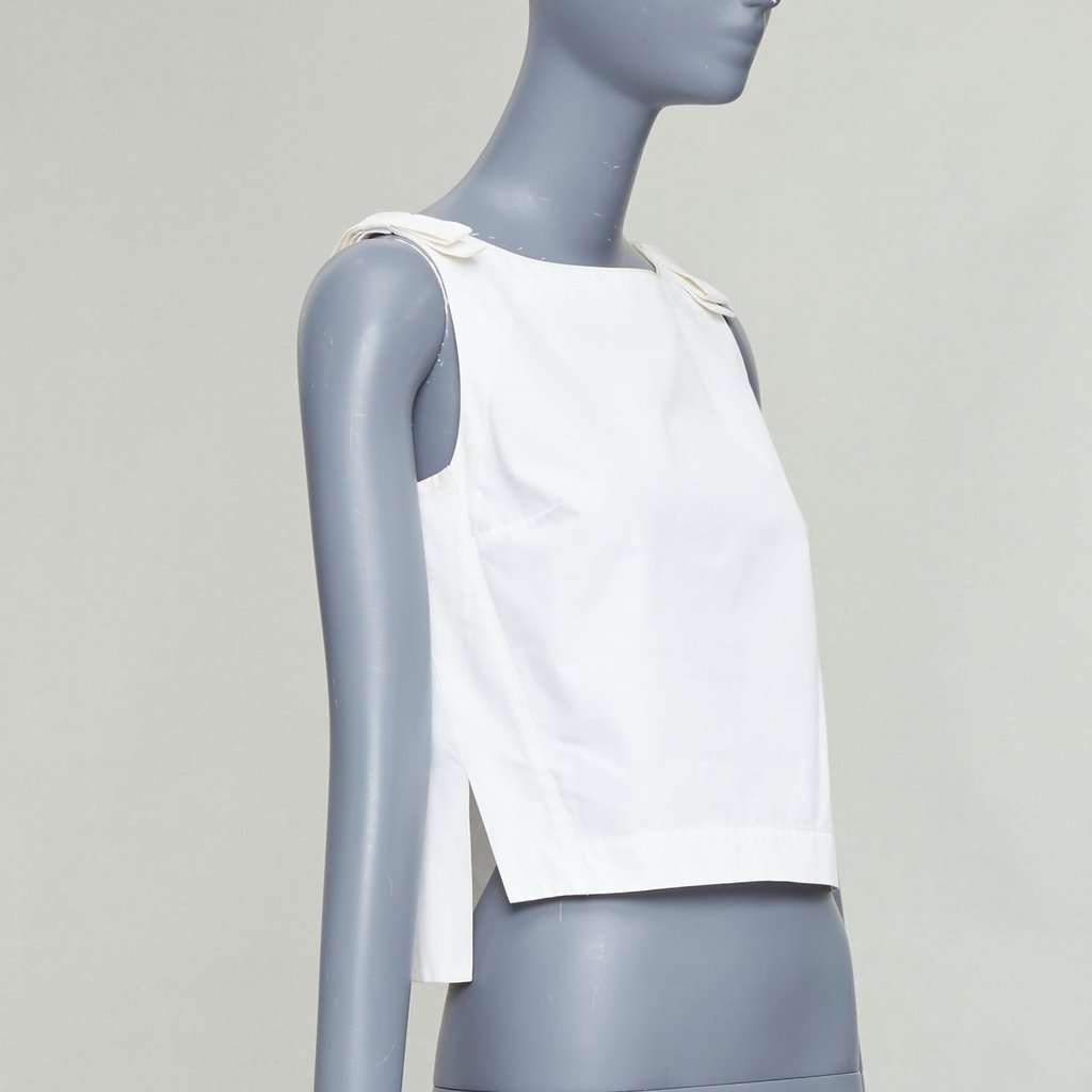 Fendi Bow Shoulder Top Beige Cotton Fair condition - Inside View