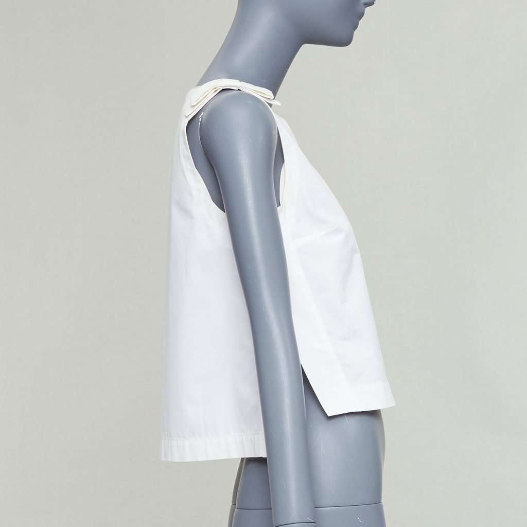 Fendi Bow Shoulder Top Beige Cotton Fair condition - Model View