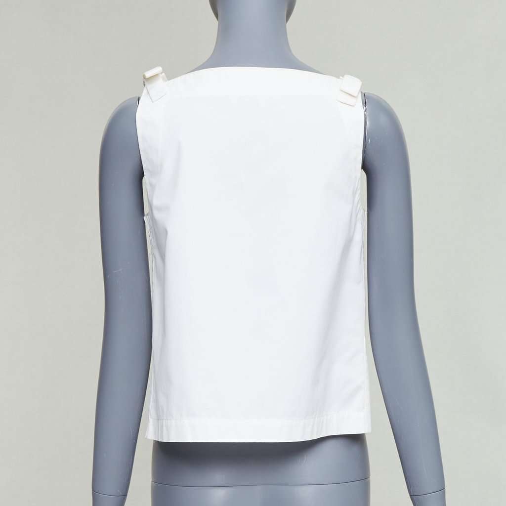 Fendi Bow Shoulder Top Beige Cotton Fair condition - Box View