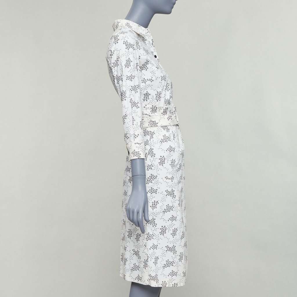 Bottega Veneta Floral Wrap Dress Beige Cotton Good condition - Model View