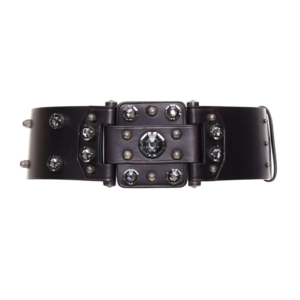 Lanvin Black Leather Belt Black Leather Fair condition - Front View