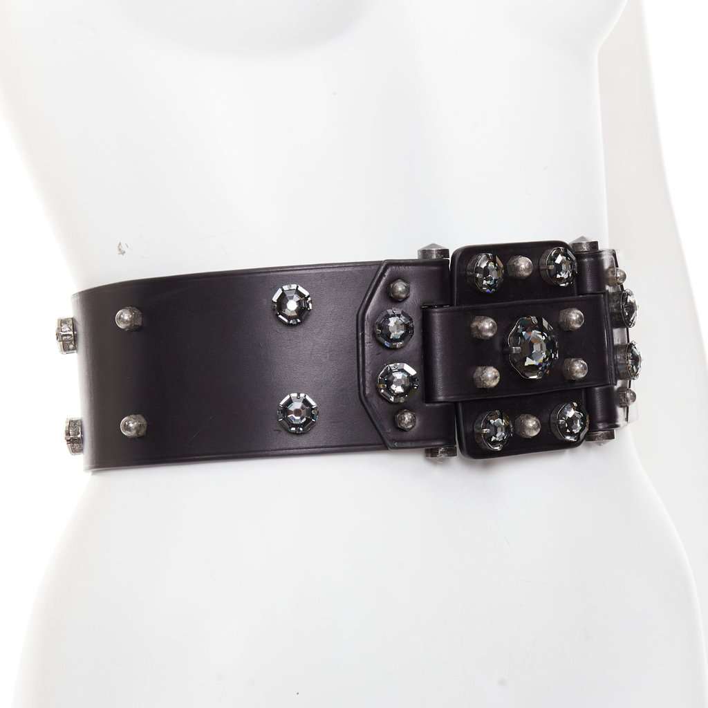 Lanvin Black Leather Belt Black Leather Fair condition - Inside View