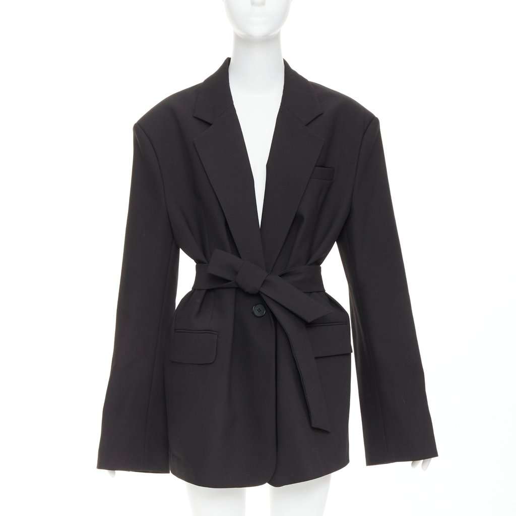 Unsigned Black Cotton Jacket Black Cotton Very good condition - Front View
