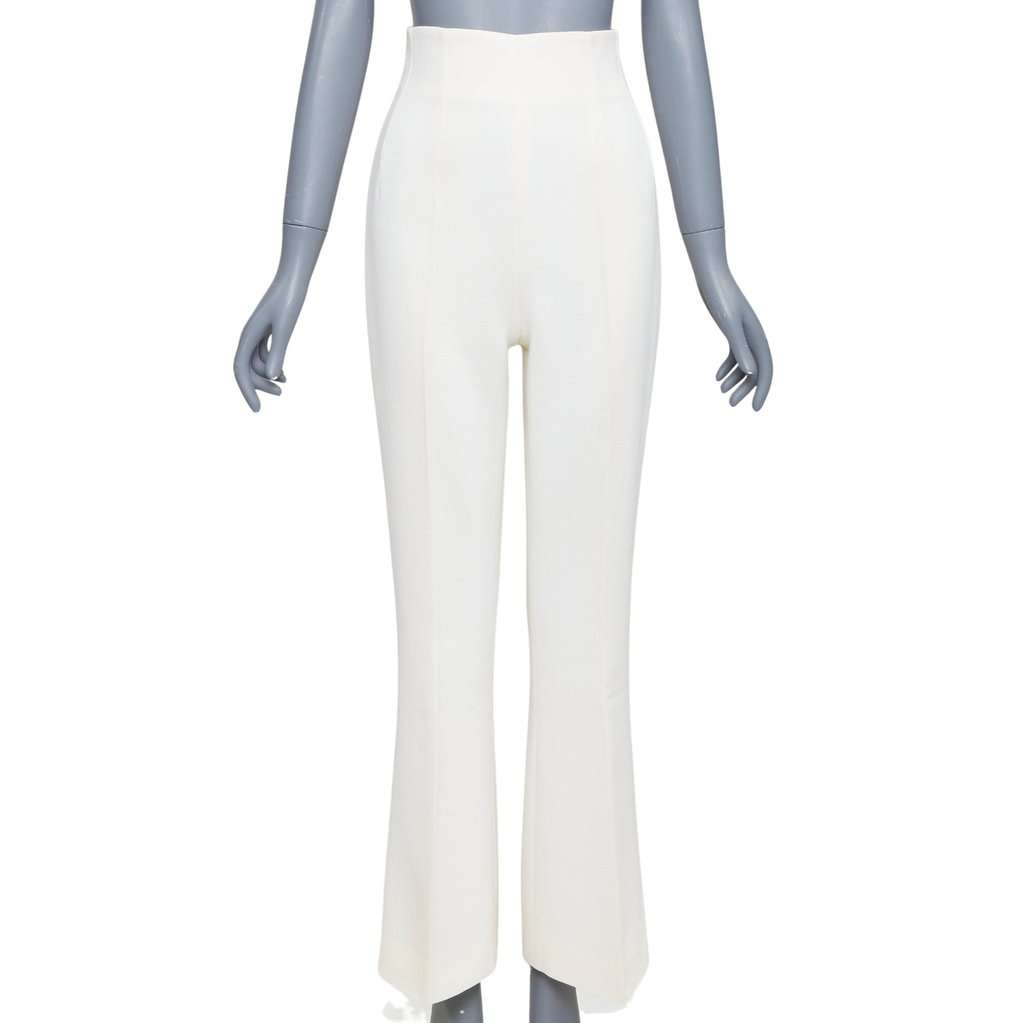 Emilia Wickstead Ecru Wool Trouser Beige Wool Very good condition - Front View