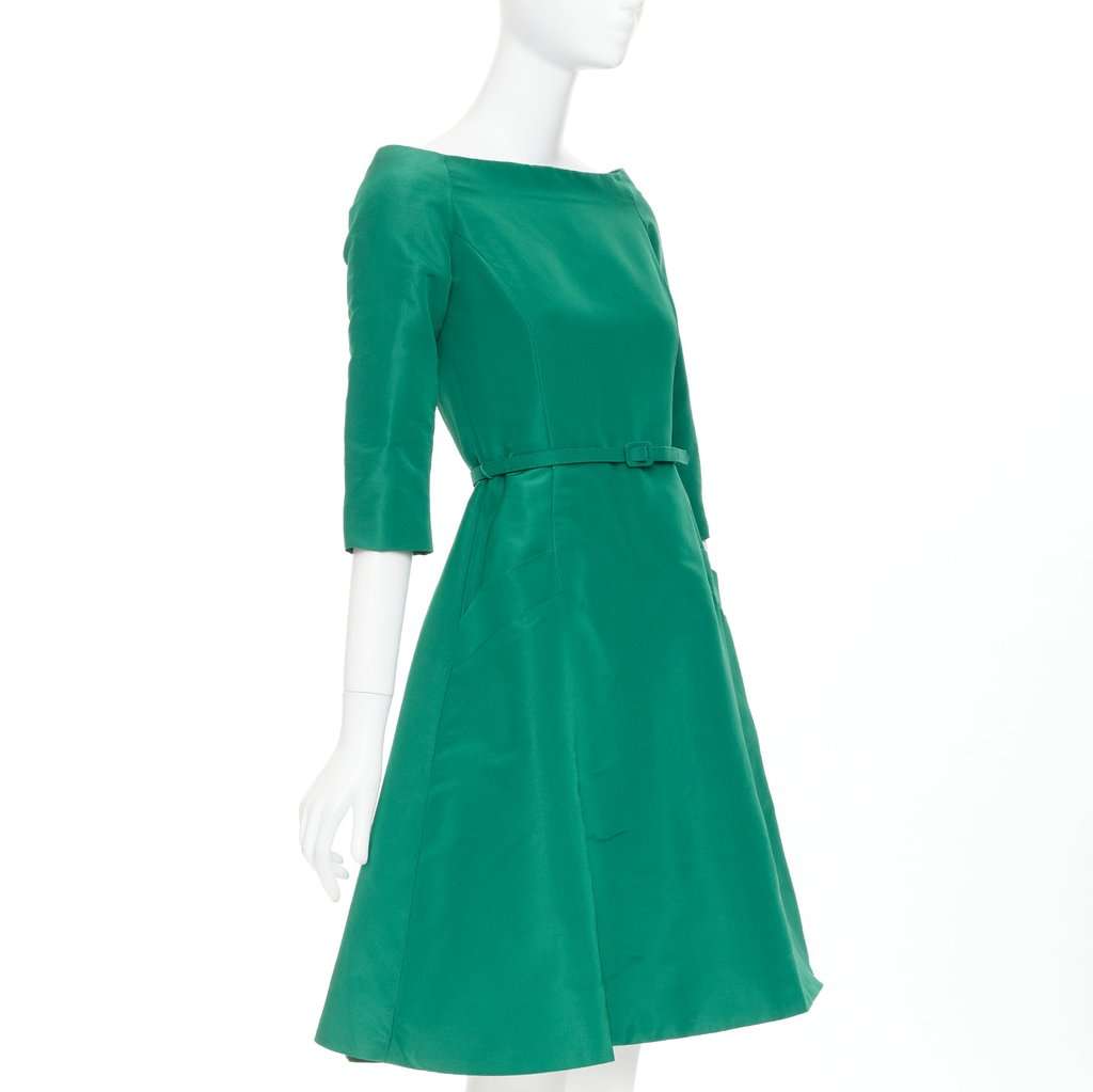Oscar de la Renta Green Silk Dress Green Silk Very good condition - Inside View