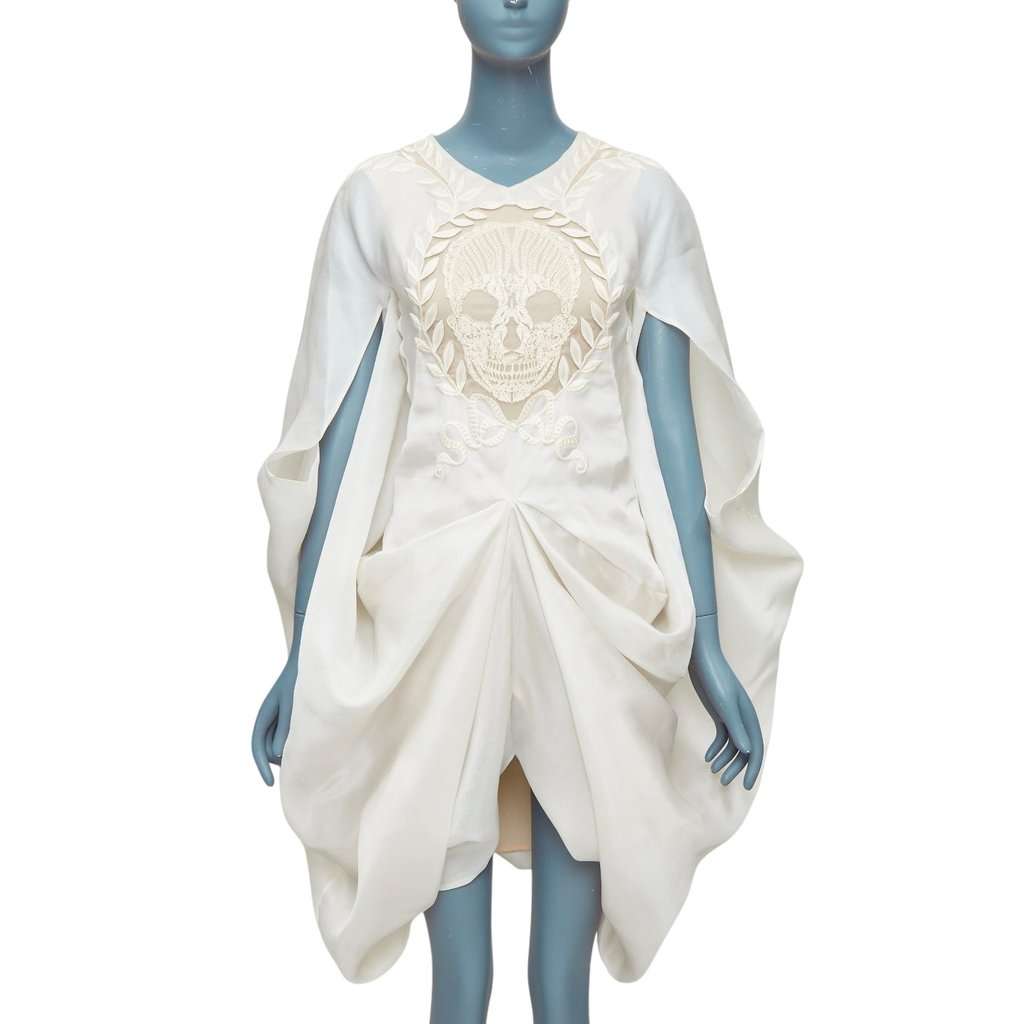 Alexander McQueen Ecru Silk Dress Beige Silk Very good condition - Front View
