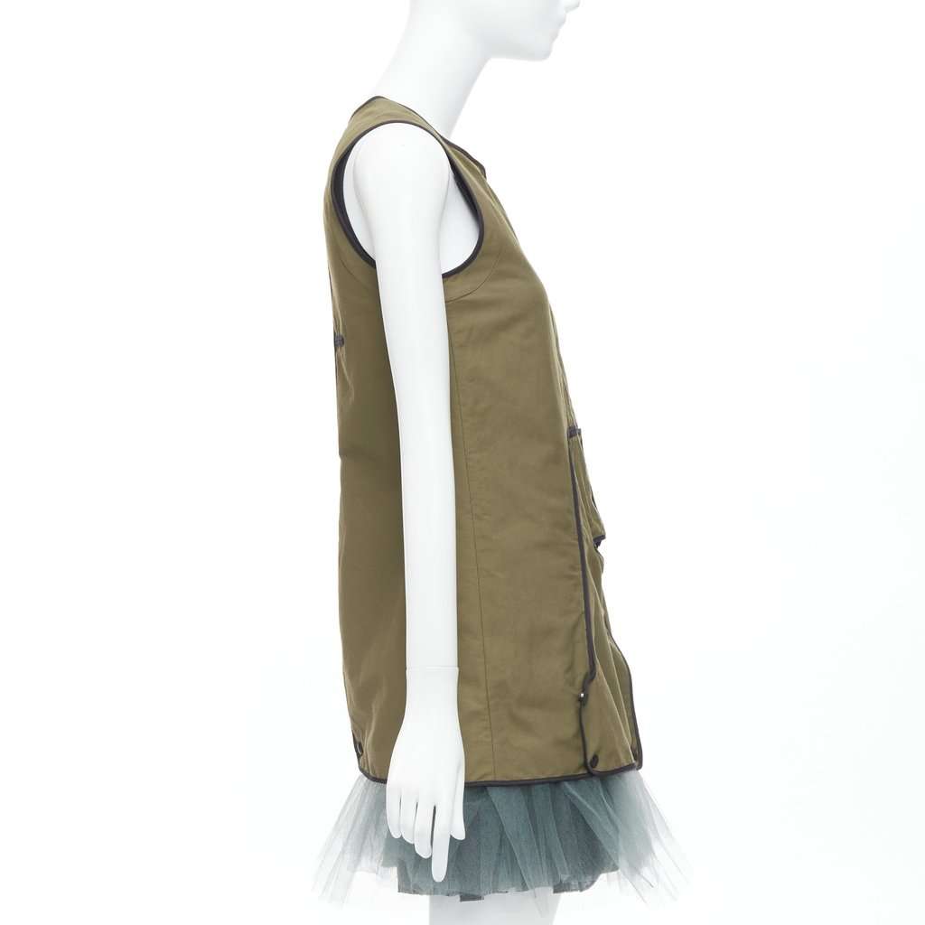 Marni Utility Vest Dress Khaki Polyamide Very good condition - Model View