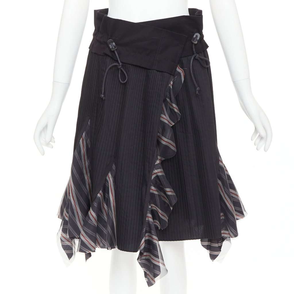 Sacai Black Polyester Skirt Black Polyester Very good condition - Front View