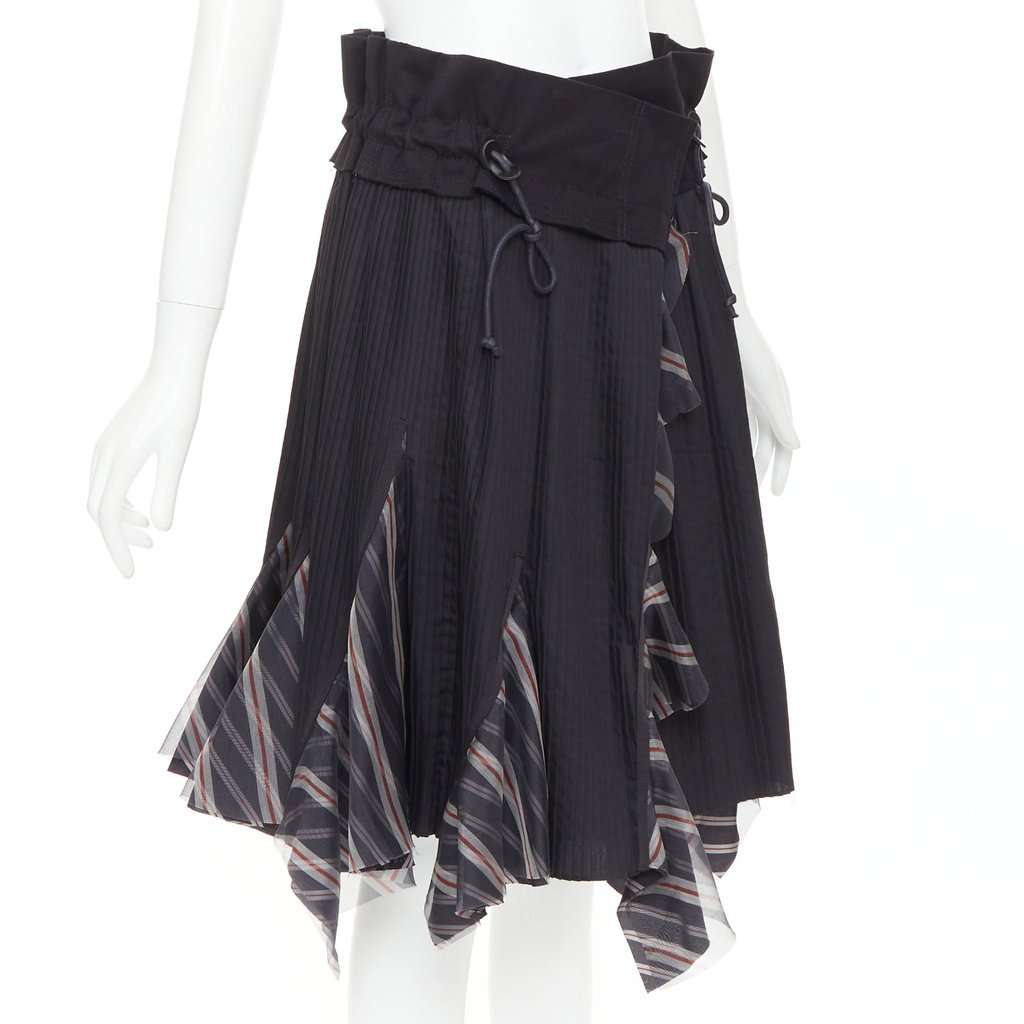 Sacai Black Polyester Skirt Black Polyester Very good condition - Inside View