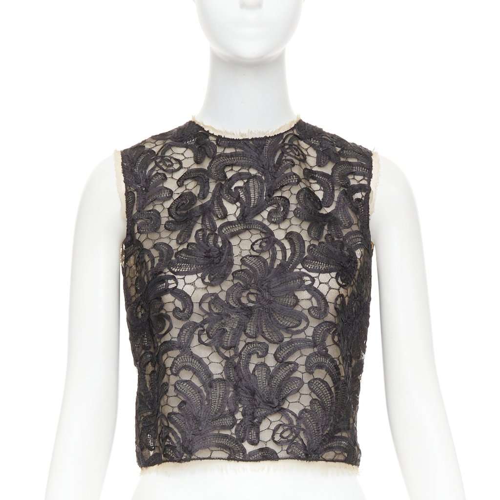 Dolce & Gabbana Black Polyester Top Black Polyester Never worn, with tag - Front View