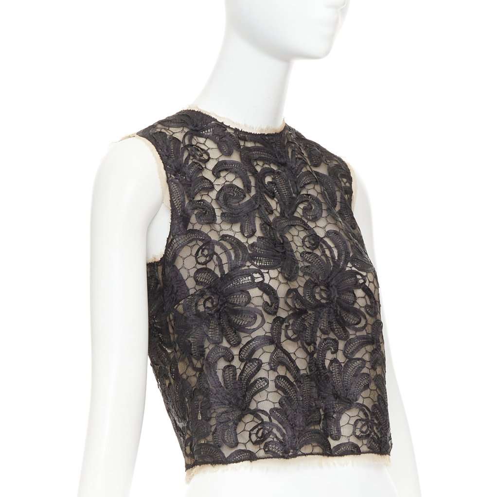 Dolce & Gabbana Black Polyester Top Black Polyester Never worn, with tag - Inside View