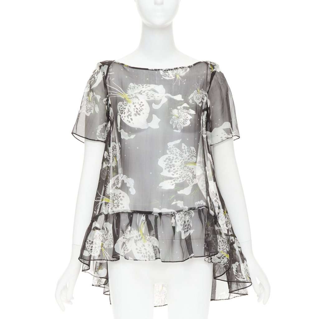 Erdem Black Silk Top Black Silk Very good condition - Front View