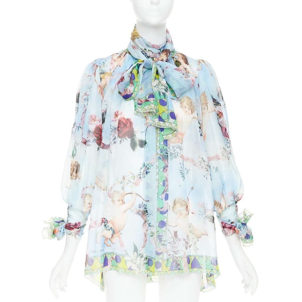 Dolce & Gabbana Blue Silk Top Blue Silk Very good condition - Front View