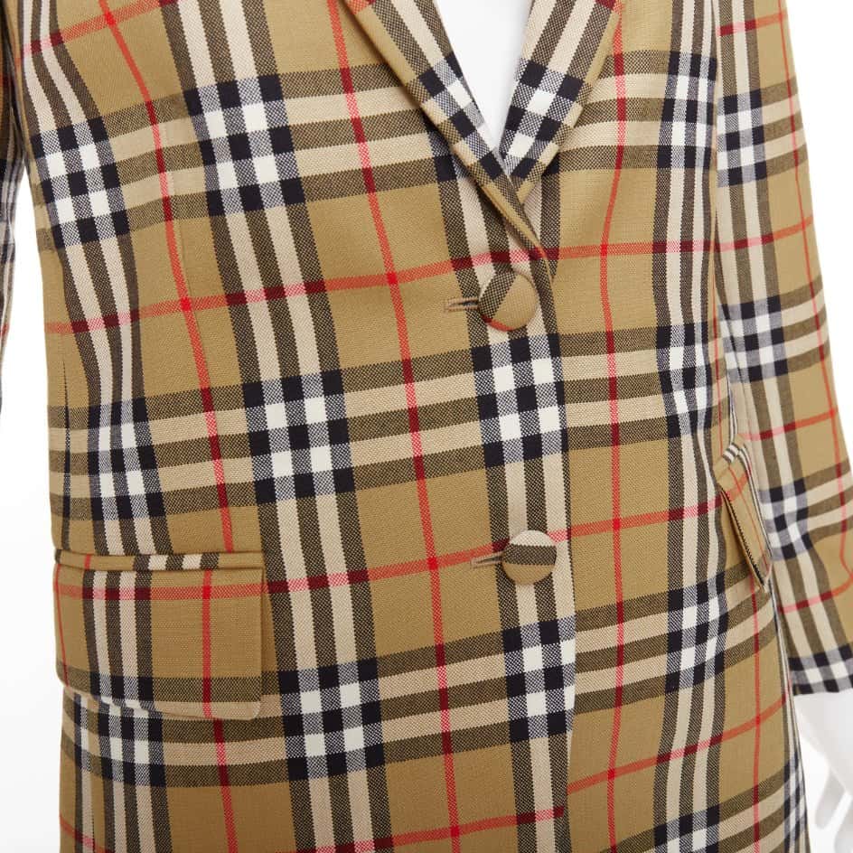 Burberry Khaki Wool Jacket Khaki Wool Never worn, with tag - Back View