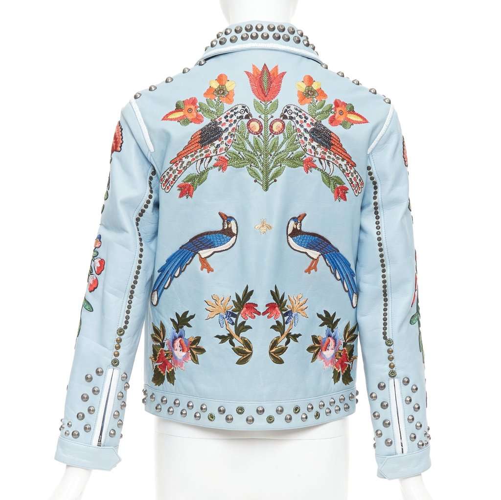 Gucci Blue Leather Leather Jacket Blue Leather Good condition - Back View