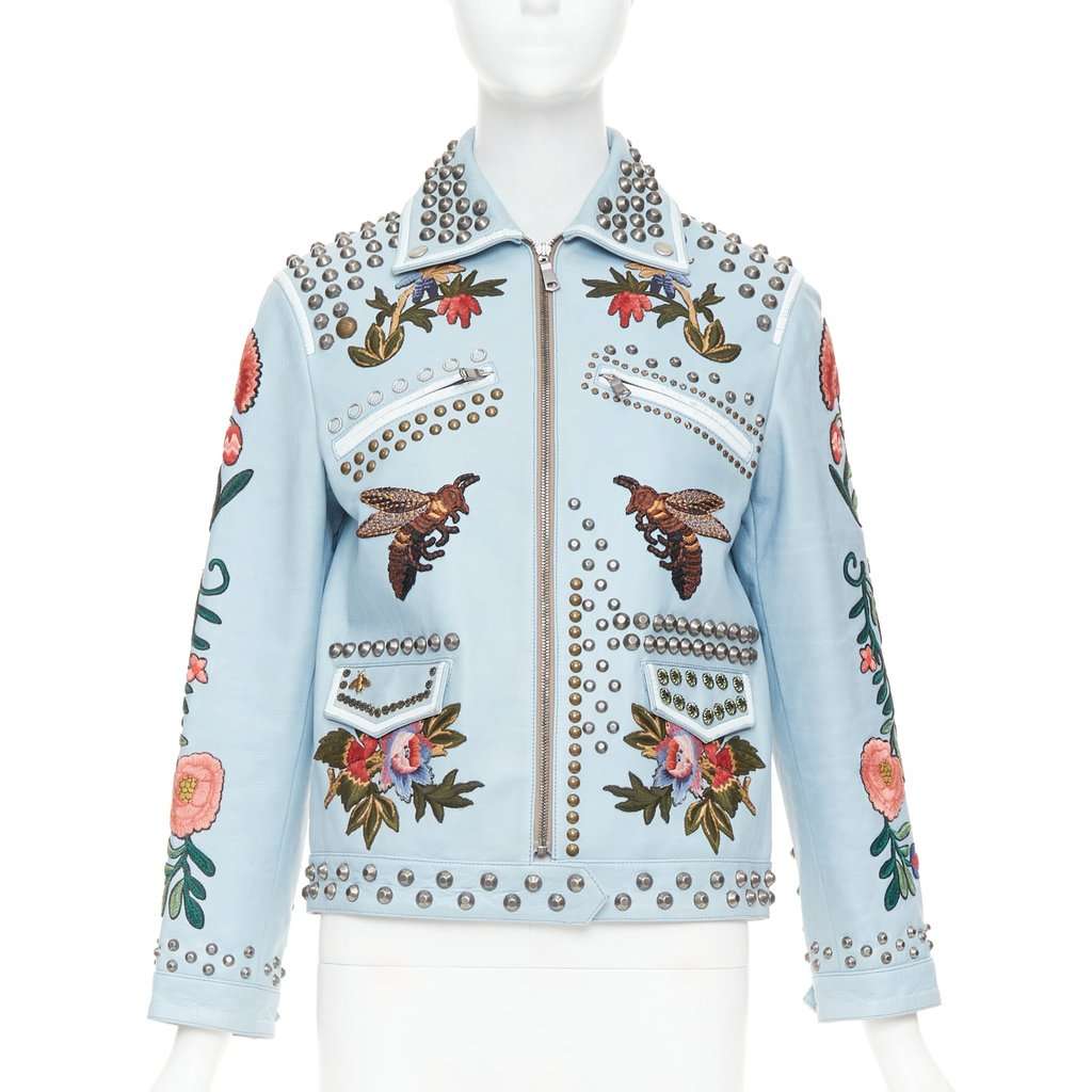 Gucci Blue Leather Leather Jacket Blue Leather Good condition - Inside View