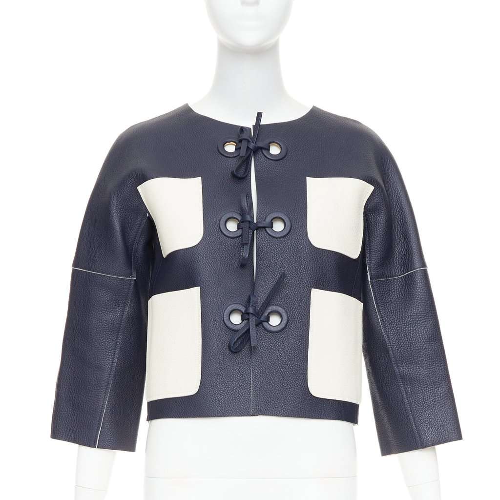 Louis Vuitton Navy Leather Leather Jacket Navy Leather Good condition - Front View