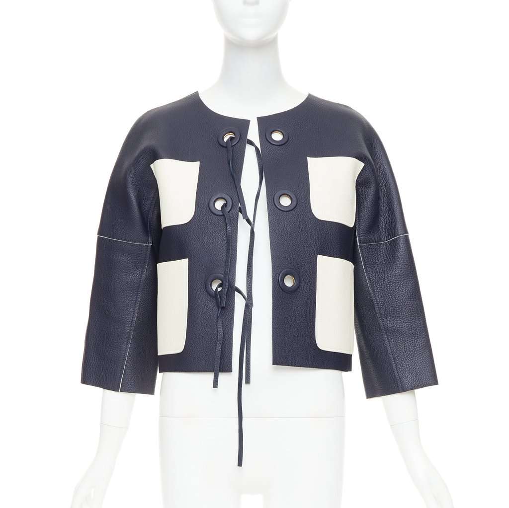 Louis Vuitton Navy Leather Leather Jacket Navy Leather Good condition - Inside View