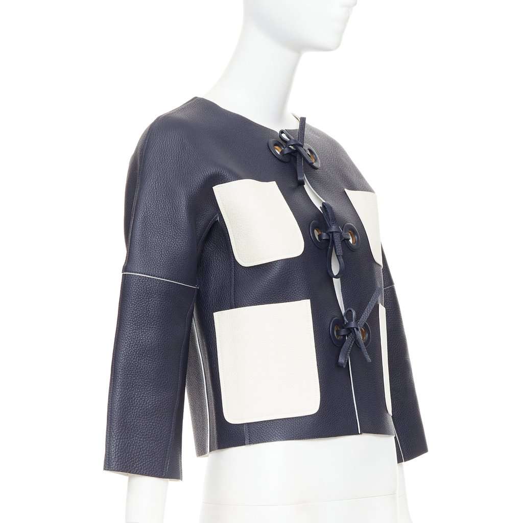 Louis Vuitton Navy Leather Leather Jacket Navy Leather Good condition - Model View