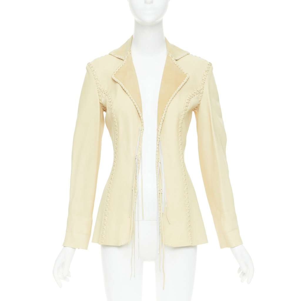 Ralph Lauren Beige Leather Leather Jacket Beige Leather Fair condition - Front View