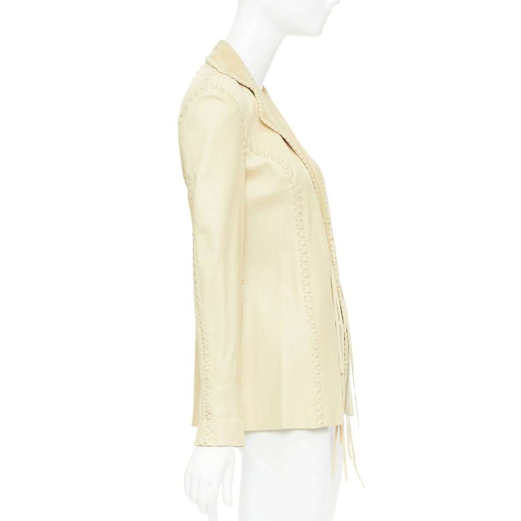 Ralph Lauren Beige Leather Leather Jacket Beige Leather Fair condition - Model View