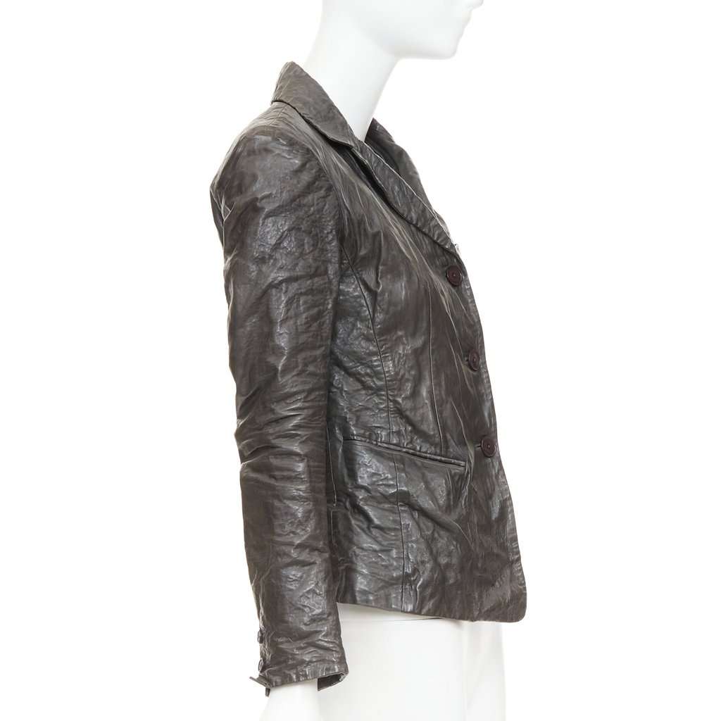 Donna Karan Brown Leather Leather Jacket Brown Leather Very good condition - Model View