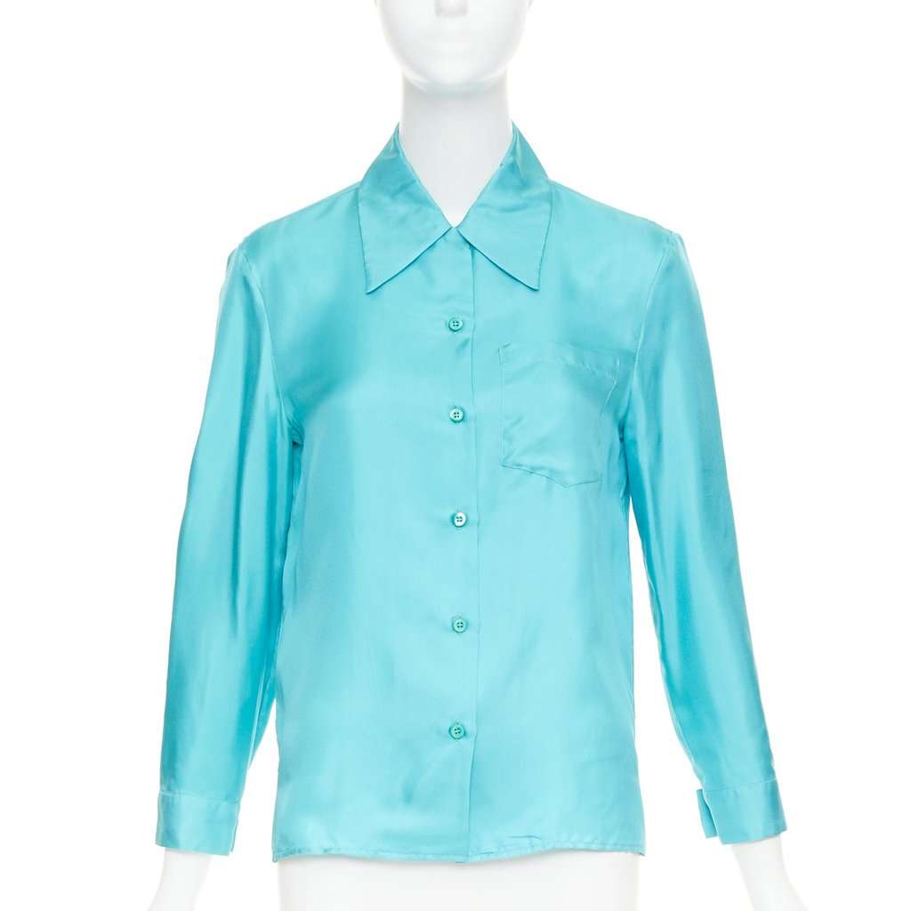 Prada Blue Silk Top Blue Silk Very good condition - Front View