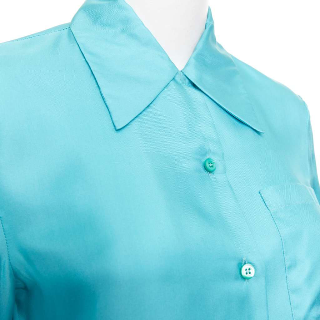 Prada Blue Silk Top Blue Silk Very good condition - Back View
