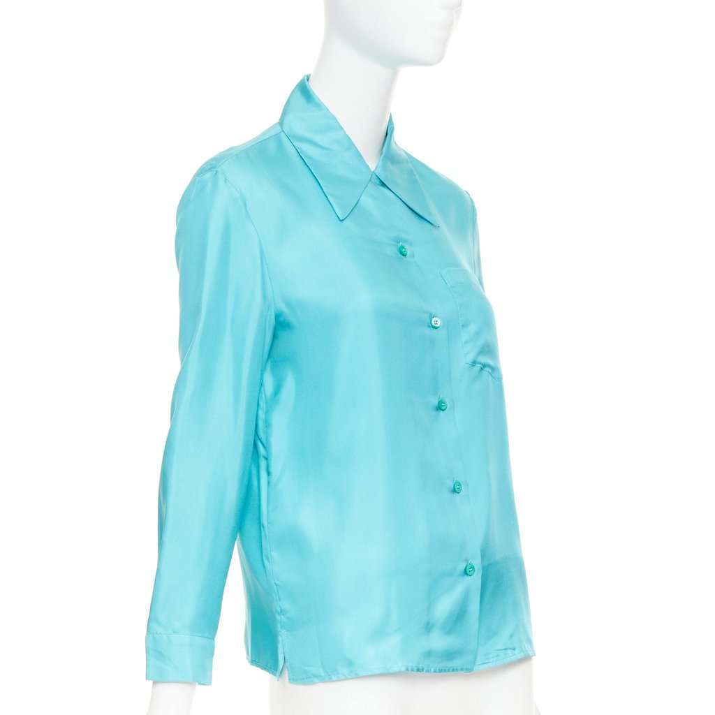 Prada Blue Silk Top Blue Silk Very good condition - Inside View