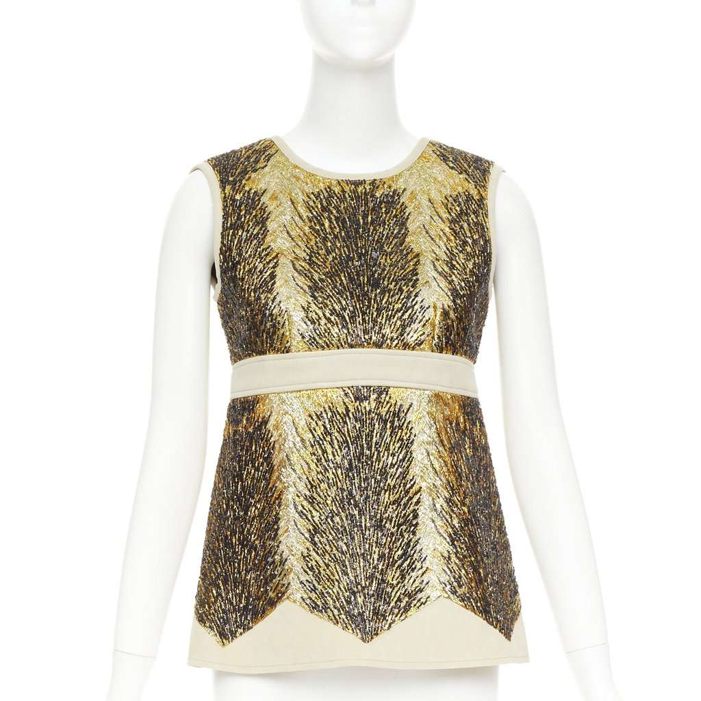 Louis Vuitton Gold Polyester Top Gold Polyester Very good condition - Front View