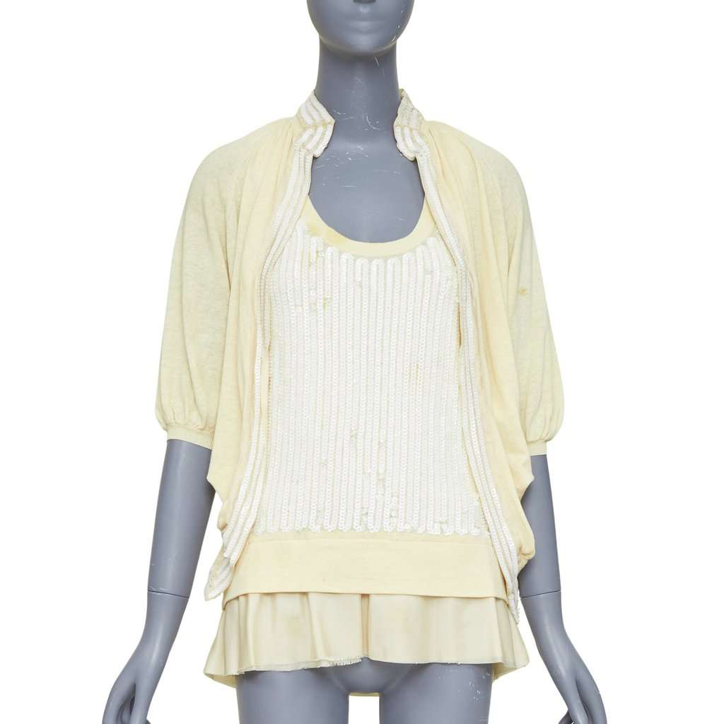 Sacai Ecru Cotton Knitwear Ecru Cotton Fair condition - Front View