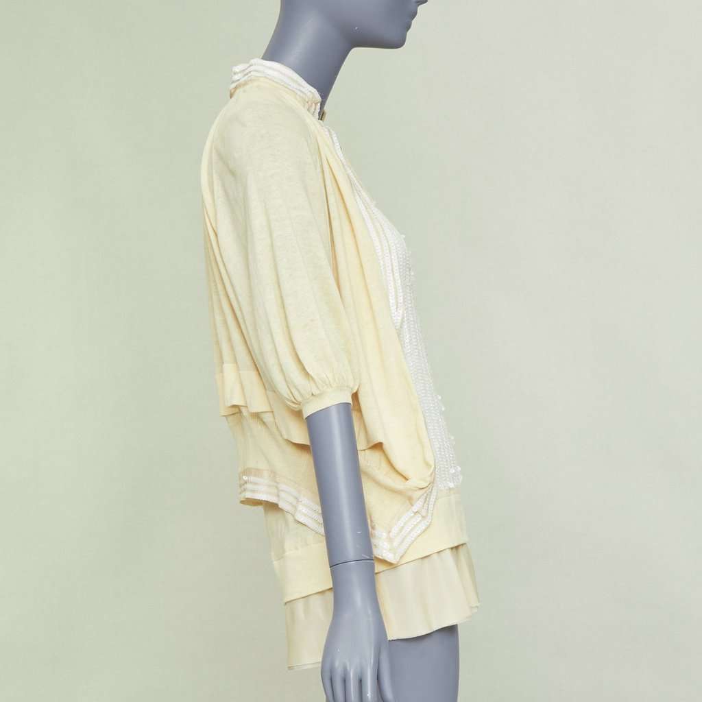 Sacai Ecru Cotton Knitwear Ecru Cotton Fair condition - Model View