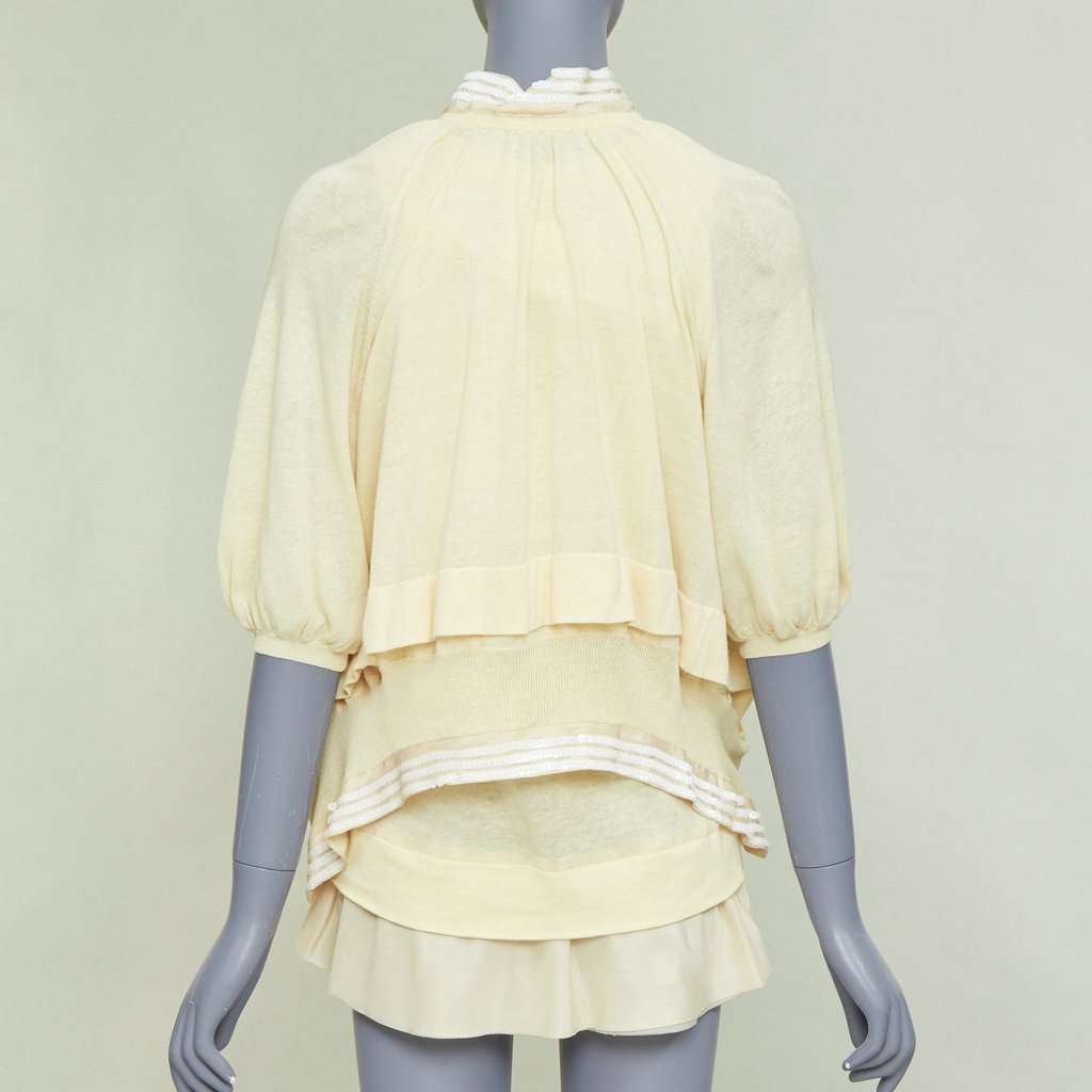 Sacai Ecru Cotton Knitwear Ecru Cotton Fair condition - Box View