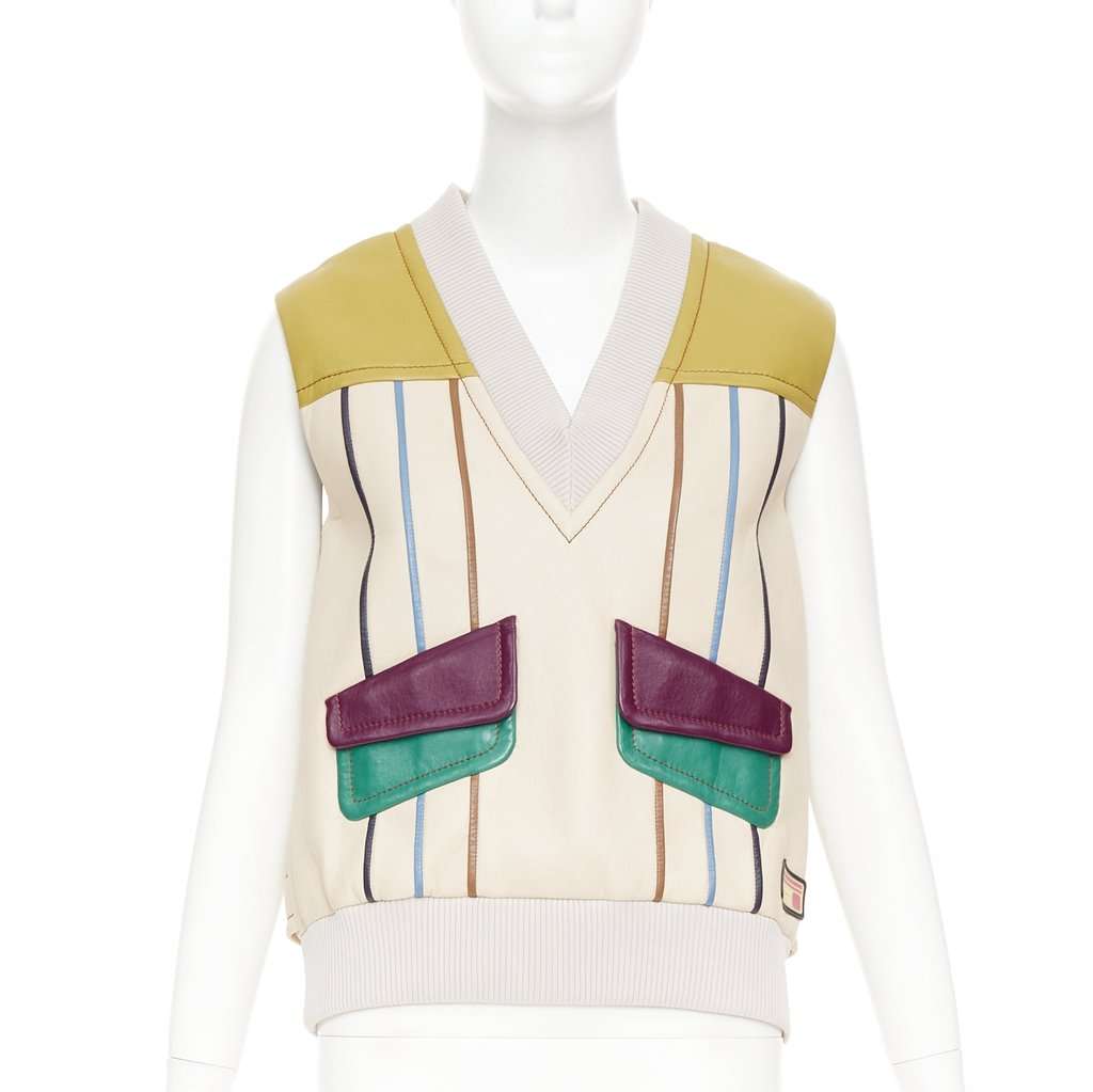 Prada MultiColor Leather Knitwear MultiColor Leather Good condition - Front View