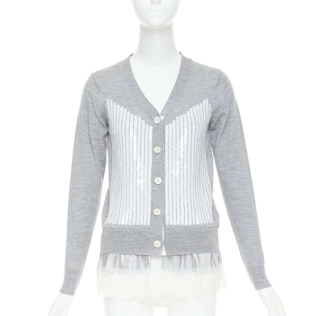 Sacai Grey Wool Knitwear Grey Wool Very good condition - Front View