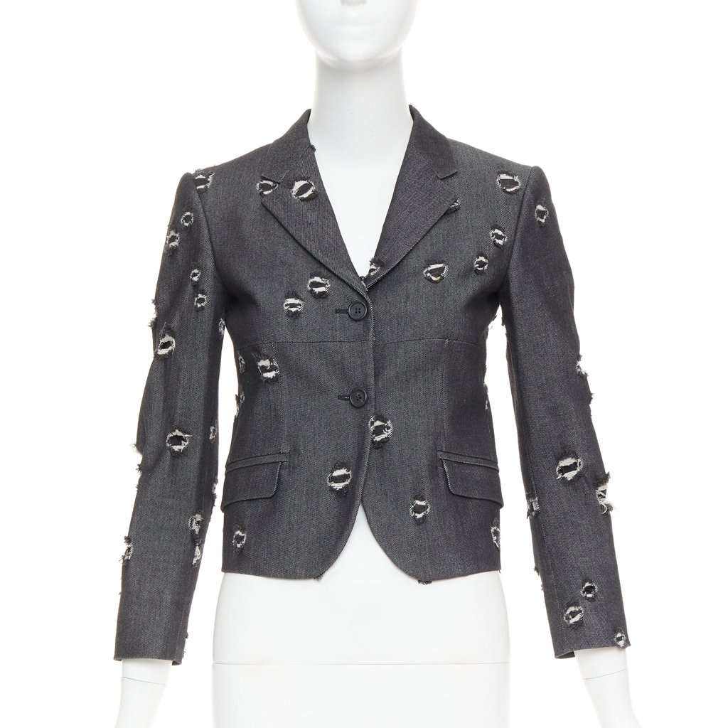 Miu Miu Grey Denim Jacket Grey Denim Very good condition - Front View